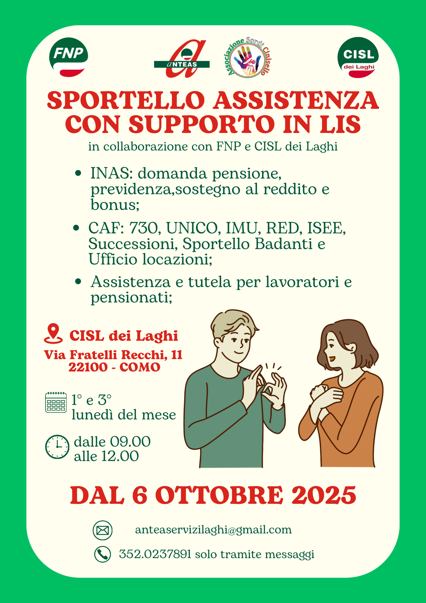 Sportello supporto in LIS