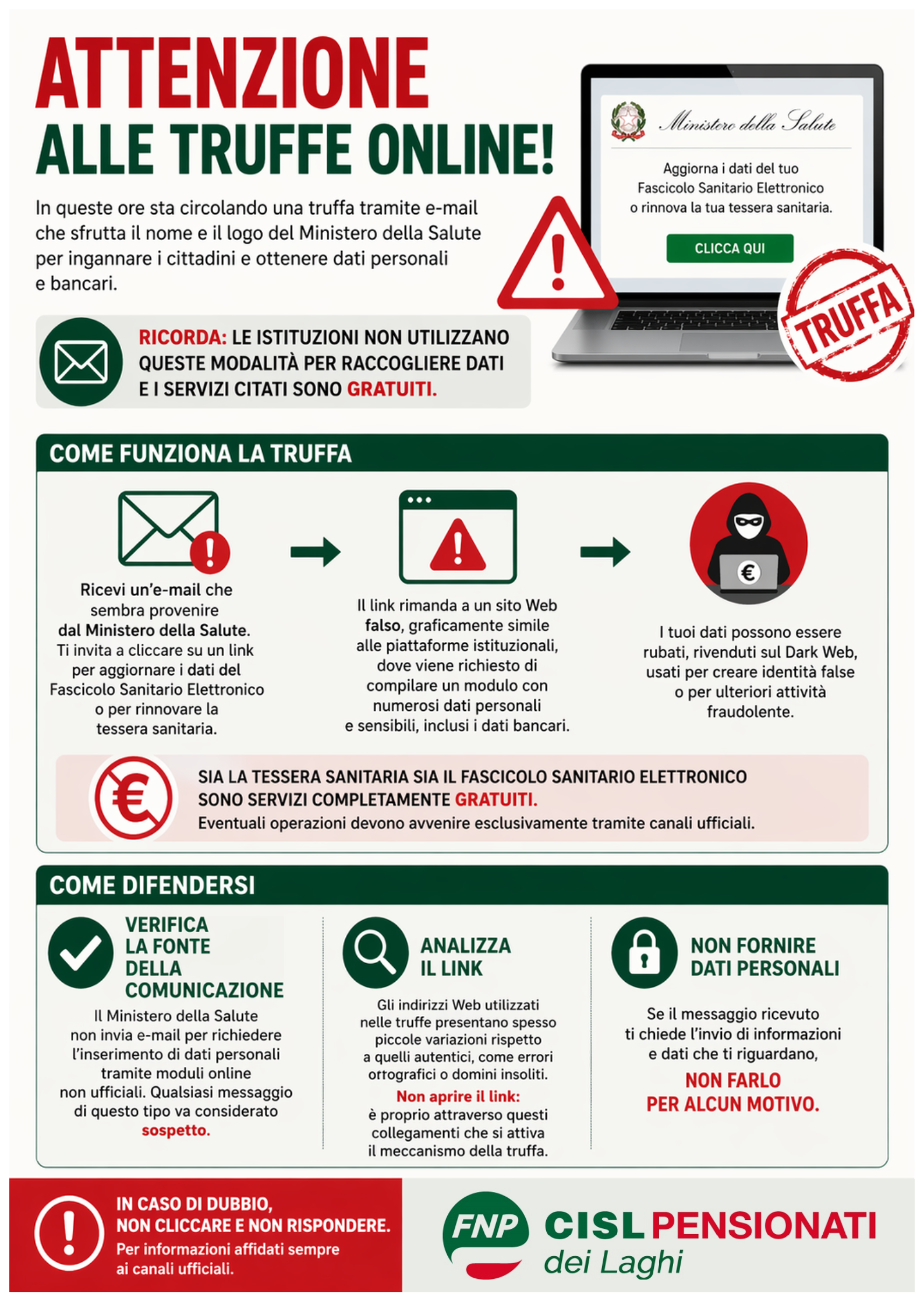 Truffa Ministero della Salute